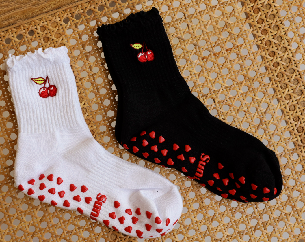 Very Cherry Grip Sox White