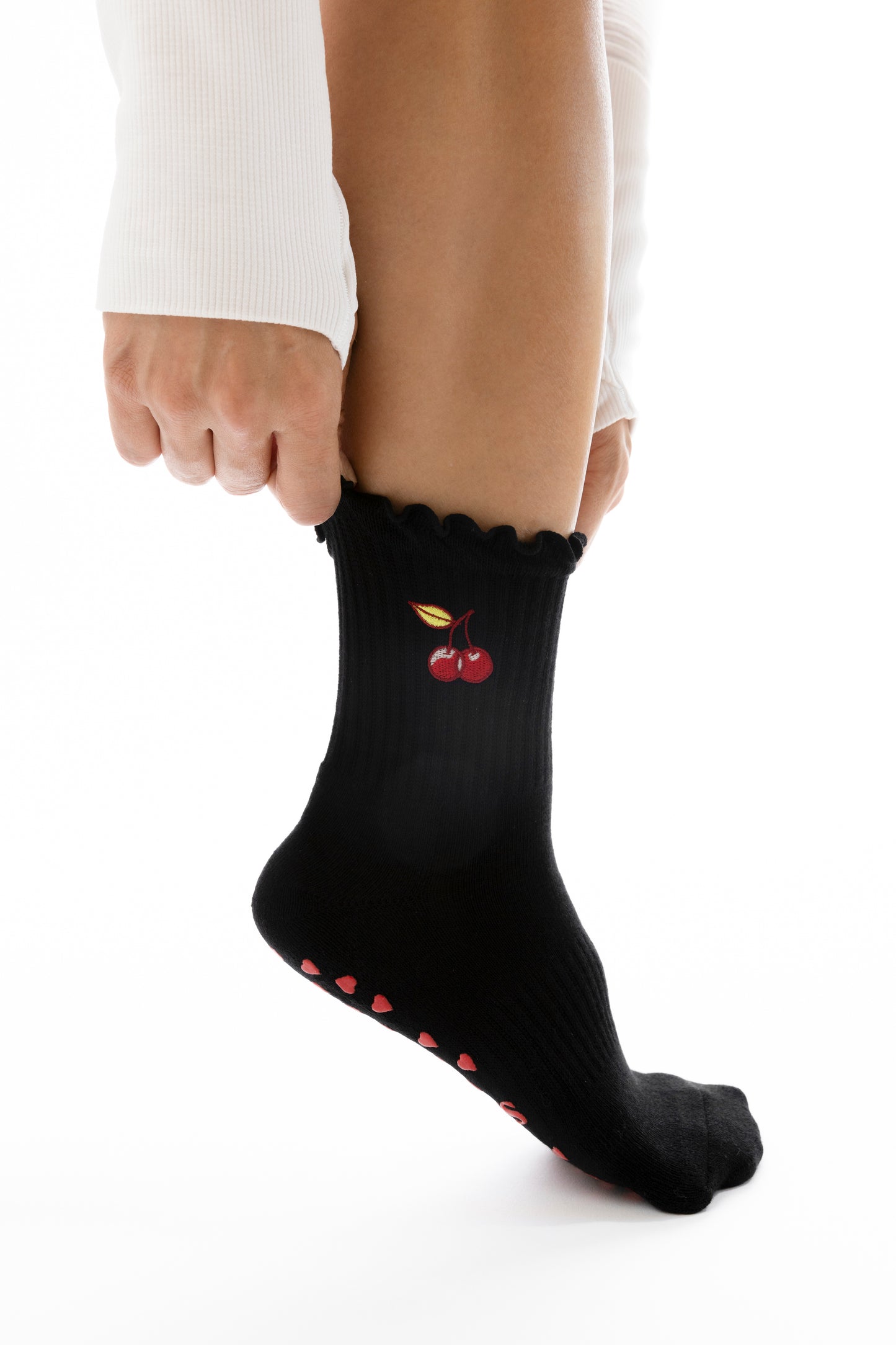 Very Cherry Grip Sox Black