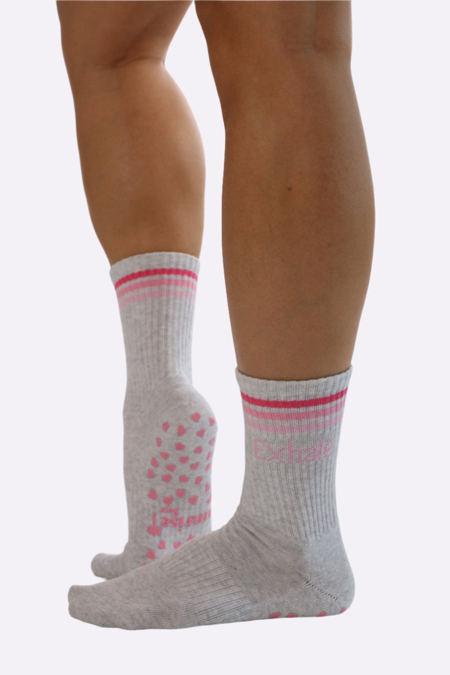 Inhale Exhale Gray Grip Sox