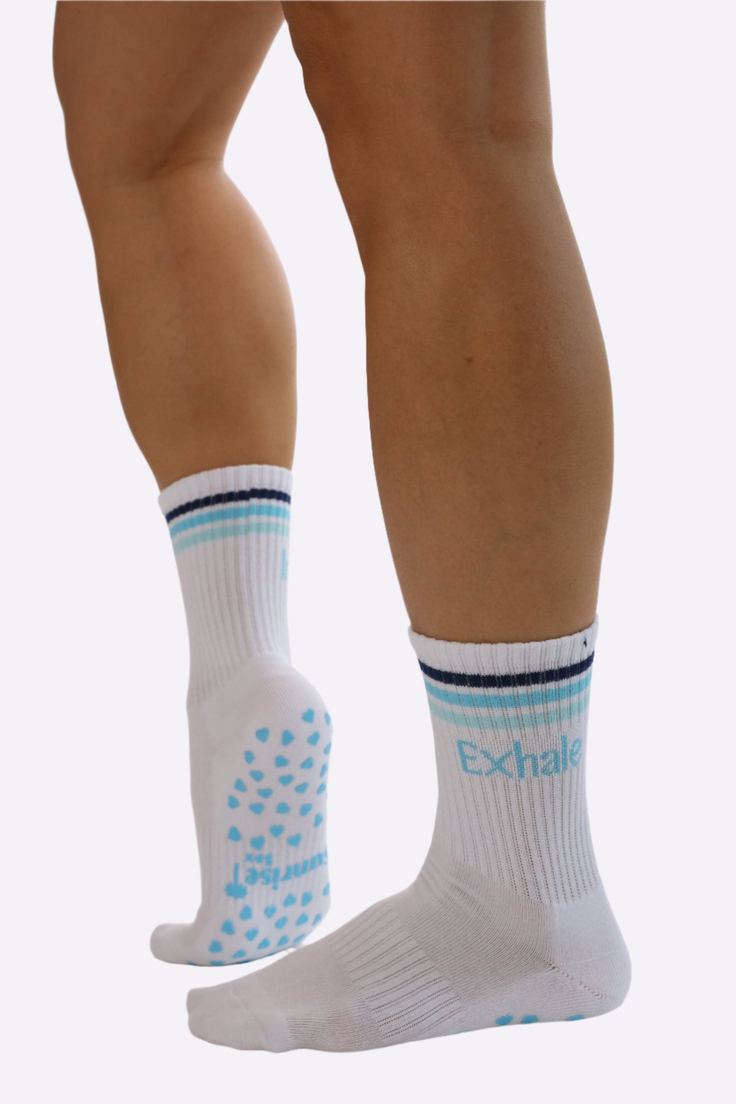 Inhale, Exhale Blue Ombre Grip Sox