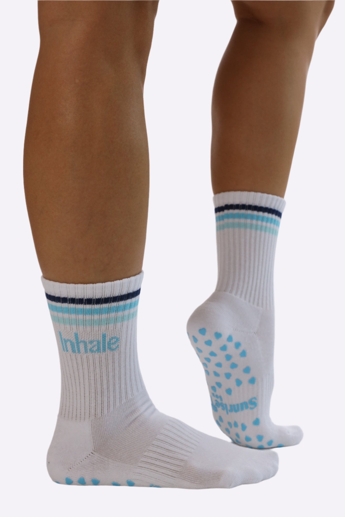 Inhale, Exhale Blue Ombre Grip Sox